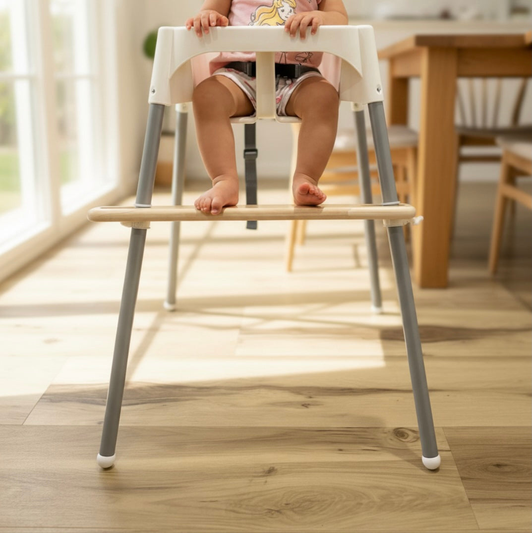 Oak Hardwood Adjustable Highchair Footrest – Compatible with IKEA Antilop & Kmart Prandium