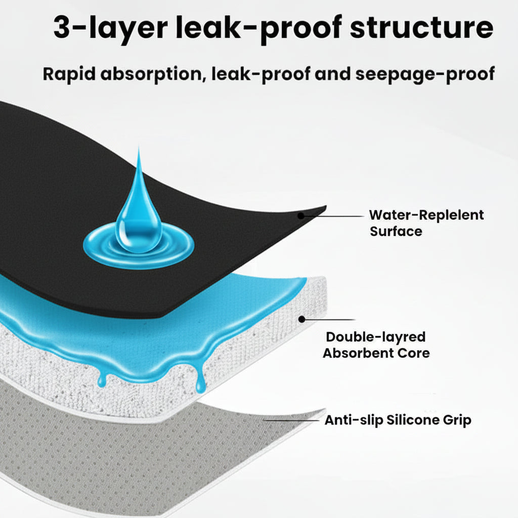 Universal Kids Car Seat & Pram Protector – Waterproof Mat for Nappy Leaks | Grey