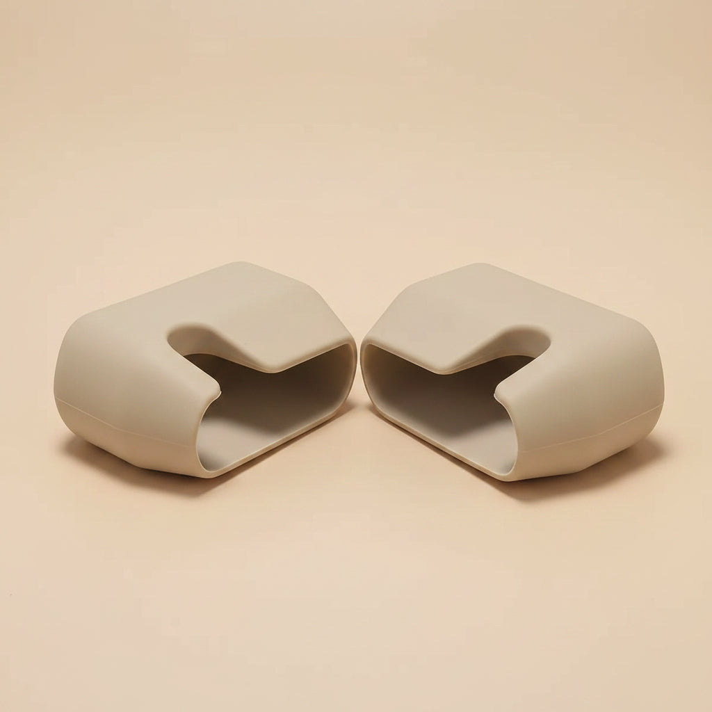Pair of beige Anti-Collision Corner Guard on a beige background