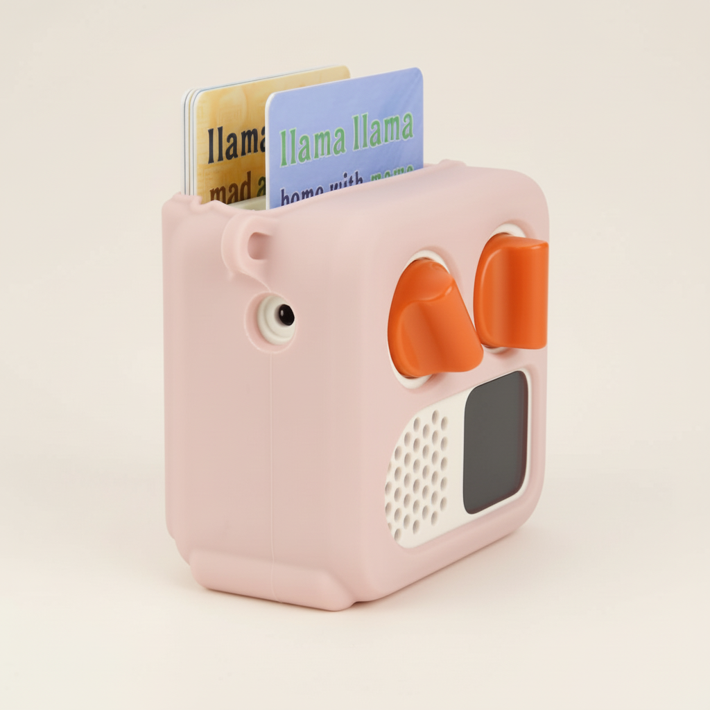 Silicone Case with Adjustable Shoulder Strap & Card Slot – Compatible with Yoto Mini | Pink
