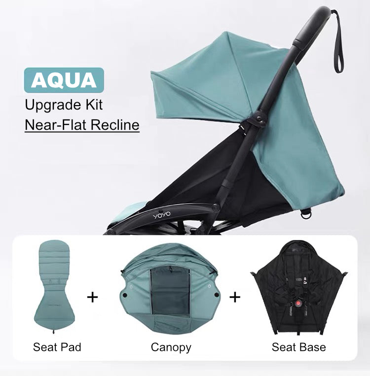 Near-Flat Recline Seat Upgrade Kit – Compatible with Stokke YOYO Prams (YOYO+ / YOYO² / YOYO³) | Aqua